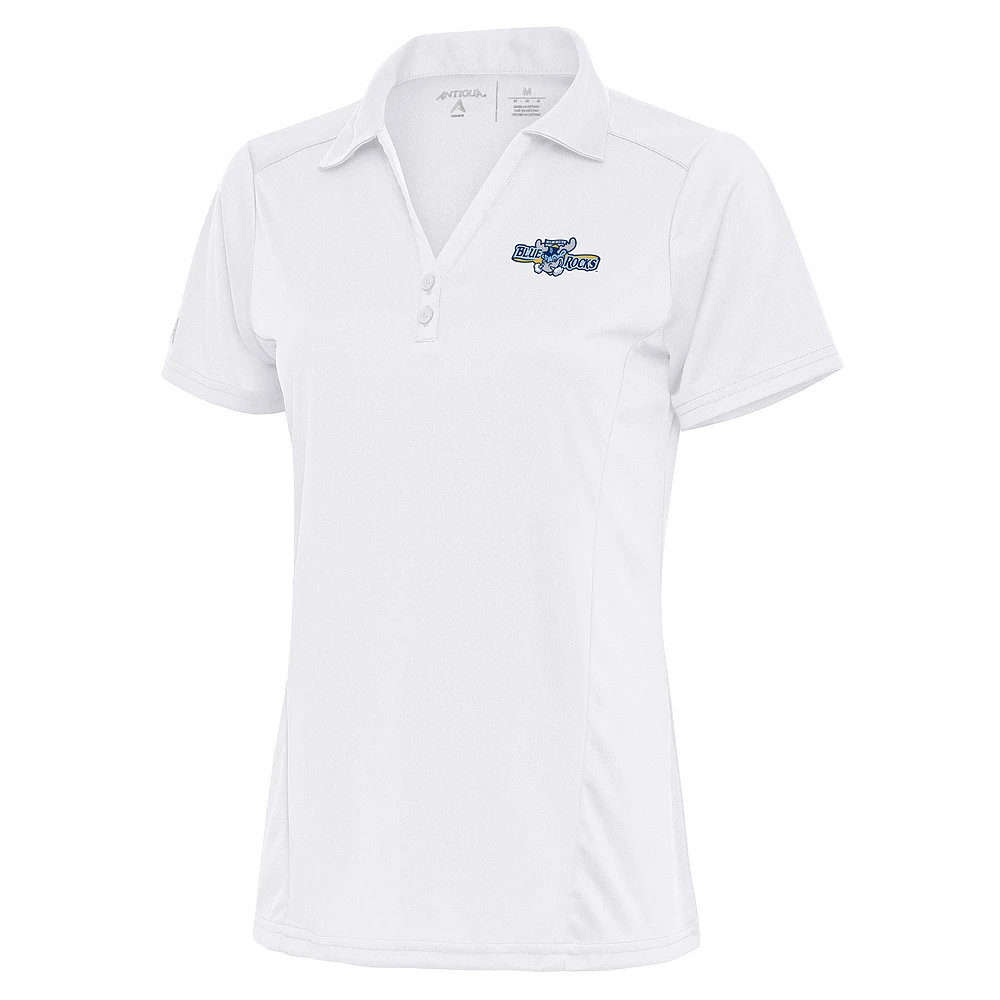 Women's Antigua White Wilmington Blue Rocks Tribute Polo