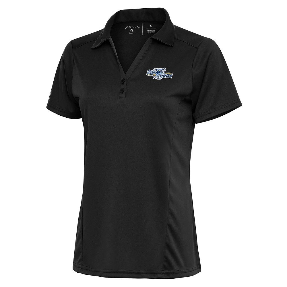 Women's Antigua Charcoal Wilmington Blue Rocks Tribute Polo