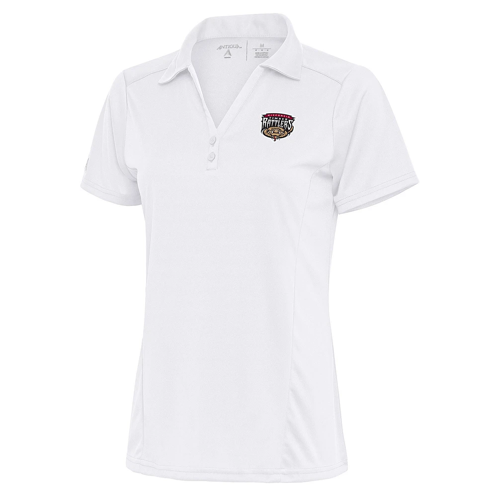 Women's Antigua White Wisconsin Timber Rattlers Tribute Polo