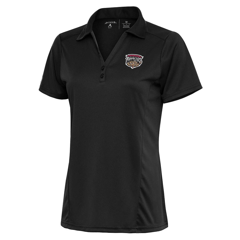 Women's Antigua Charcoal Wisconsin Timber Rattlers Tribute Polo