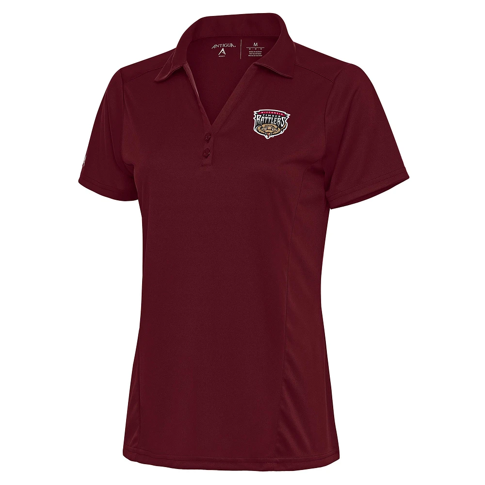 Women's Antigua Burgundy Wisconsin Timber Rattlers Tribute Polo