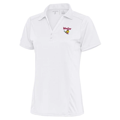 Women's Antigua White Worcester Red Sox Tribute Polo