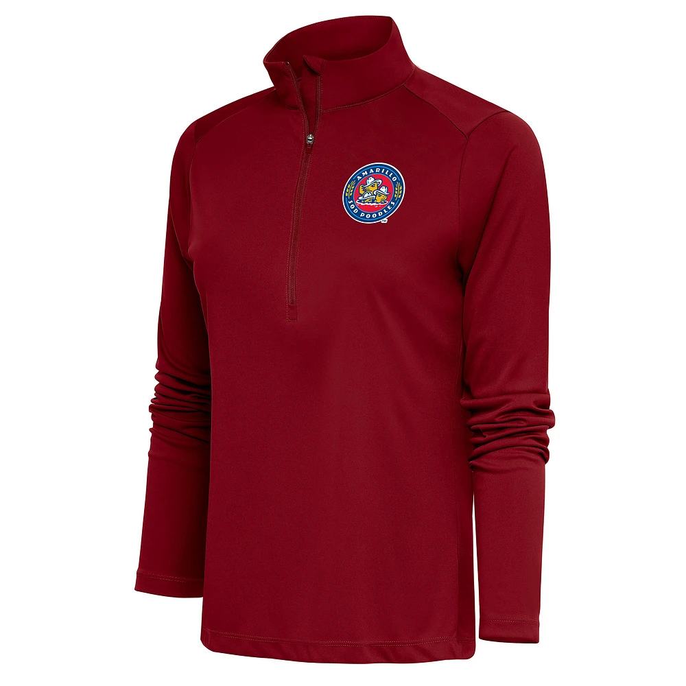 Women's Antigua Cardinal Amarillo Sod Poodles Tribute Half-Zip Pullover Top