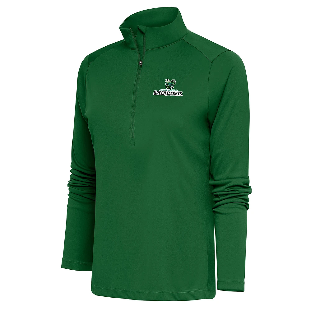 Women's Antigua Hunter Green Augusta GreenJackets Tribute Half-Zip Pullover Top