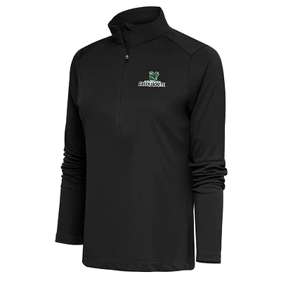 Women's Antigua Charcoal Augusta GreenJackets Tribute Half-Zip Pullover Top