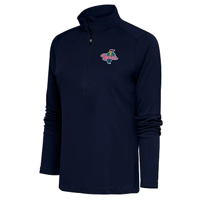 Women's Antigua Navy Cedar Rapids Kernels Tribute Half-Zip Pullover Top