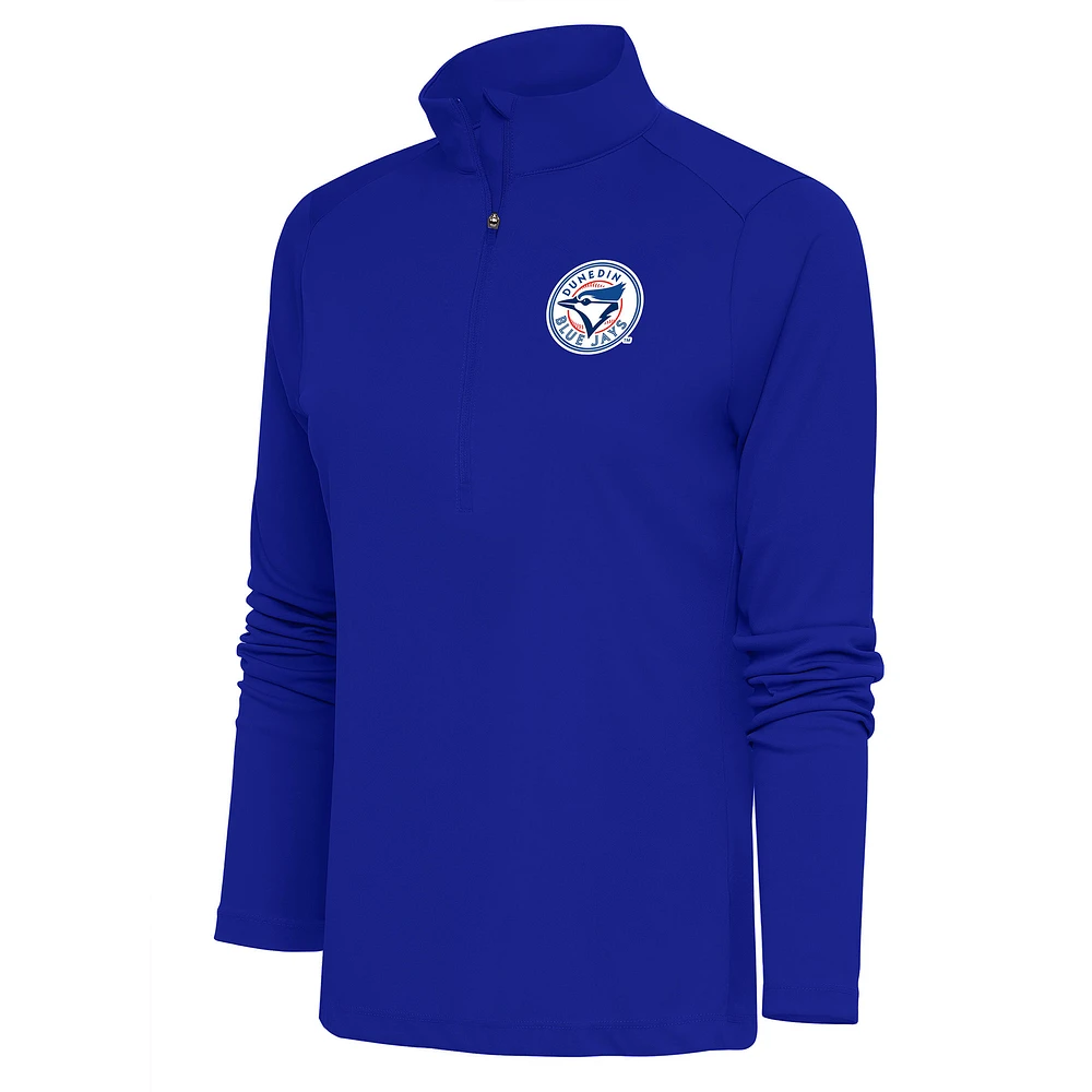 Women's Antigua Royal Dunedin Blue Jays Tribute Half-Zip Pullover Top