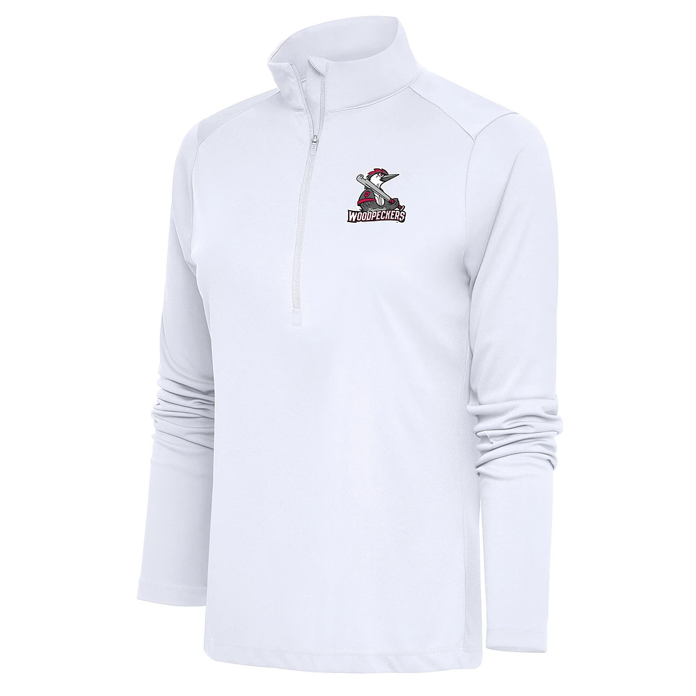 Women's Antigua Fayetteville Woodpeckers Tribute Half-Zip Pullover Top