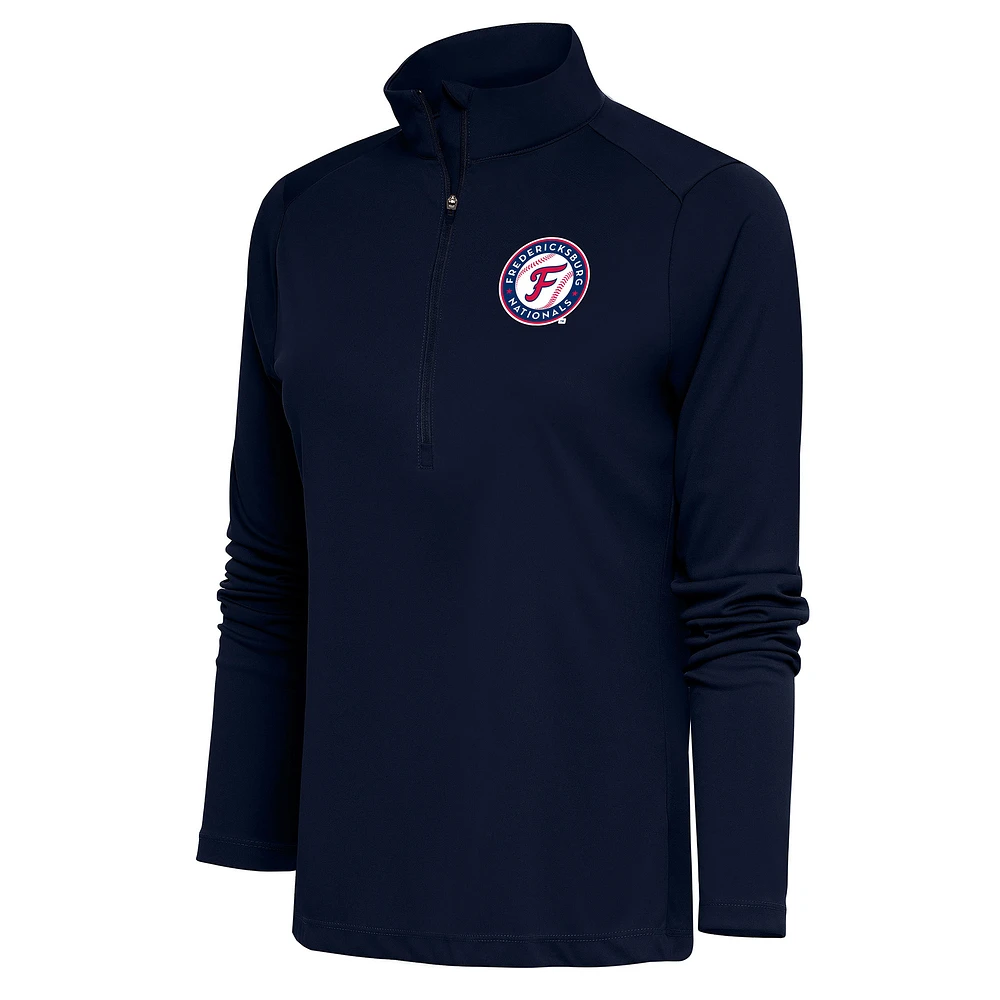 Women's Antigua Navy Fredericksburg Nationals Tribute Half-Zip Pullover Top