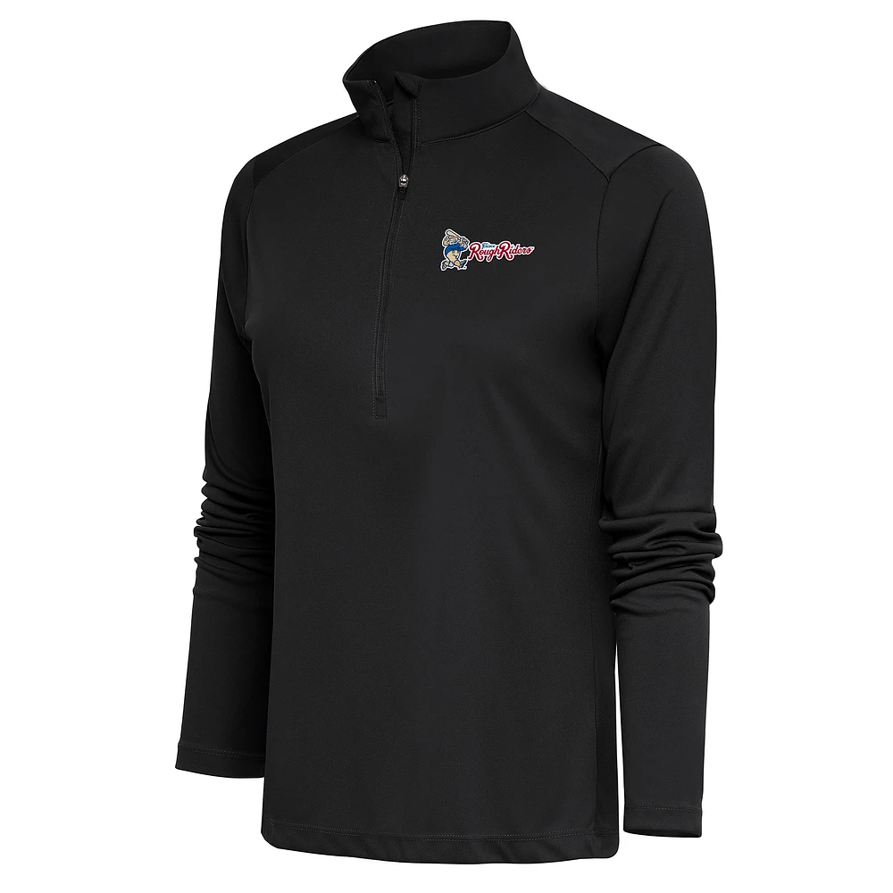 Women's Antigua Charcoal Frisco RoughRiders Tribute Half-Zip Pullover Top