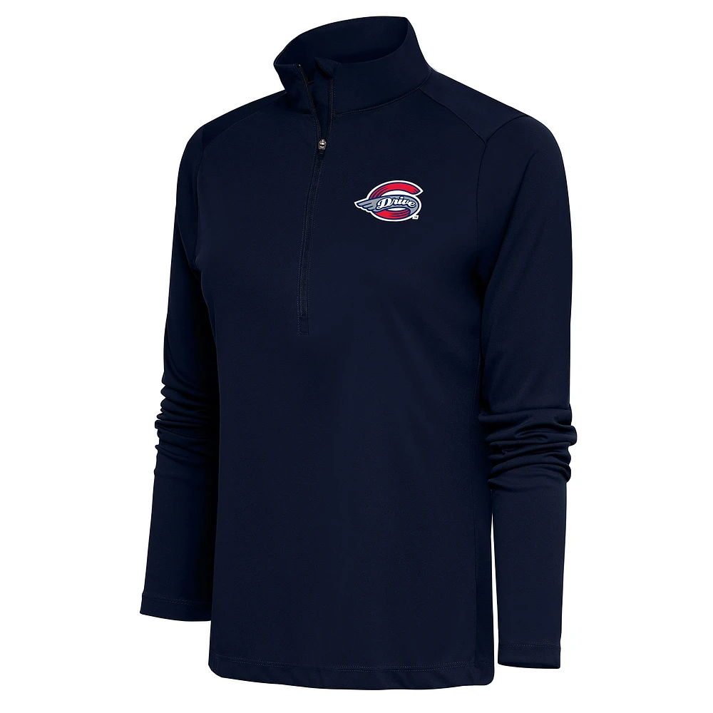 Women's Antigua Navy Greenville Drive Tribute Half-Zip Pullover Top