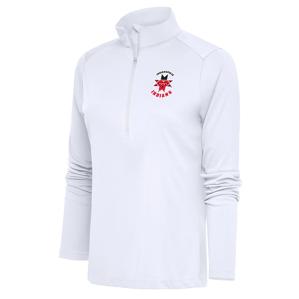 Women's Antigua Indianapolis Indians Tribute Half-Zip Pullover Top