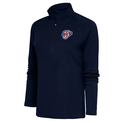 Women's Antigua Navy Jacksonville Jumbo Shrimp Tribute Half-Zip Pullover Top