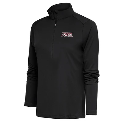 Women's Antigua Charcoal Lake Elsinore Storm Tribute Half-Zip Pullover Top