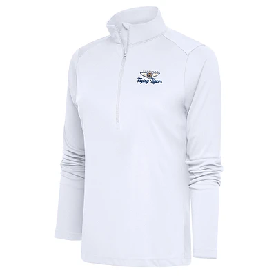 Women's Antigua White Lakeland Flying Tigers Tribute Half-Zip Pullover Top