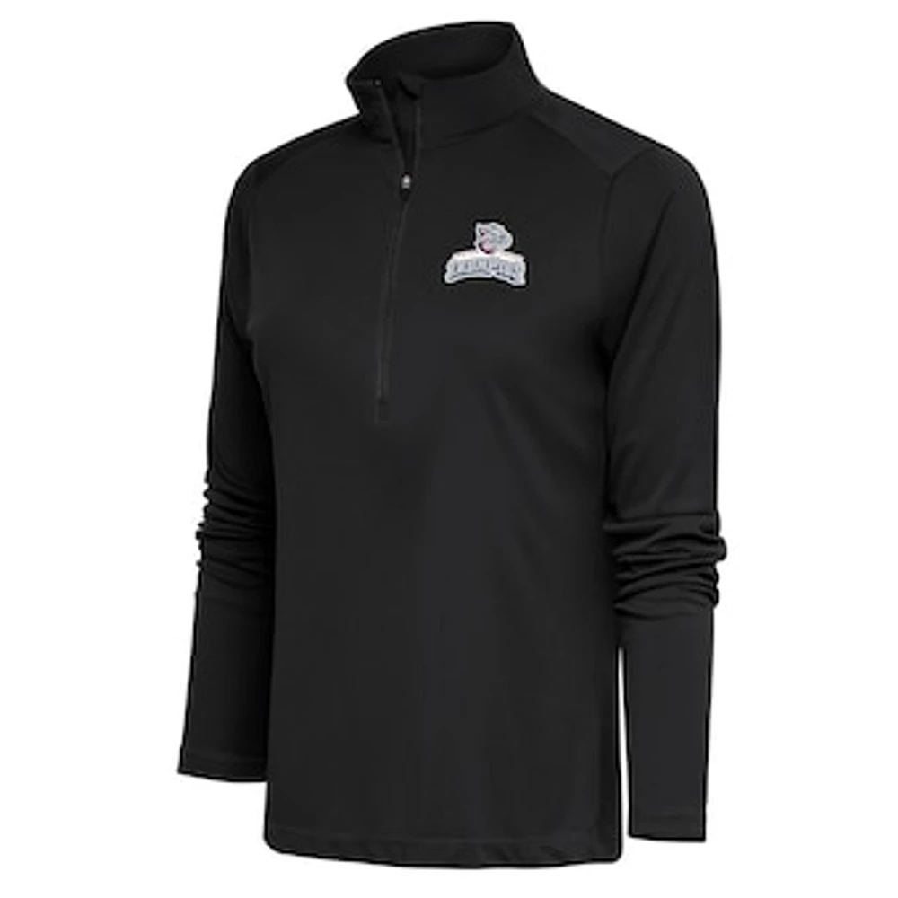 Women's Antigua Charcoal Lehigh Valley IronPigs Tribute Half-Zip Pullover Top