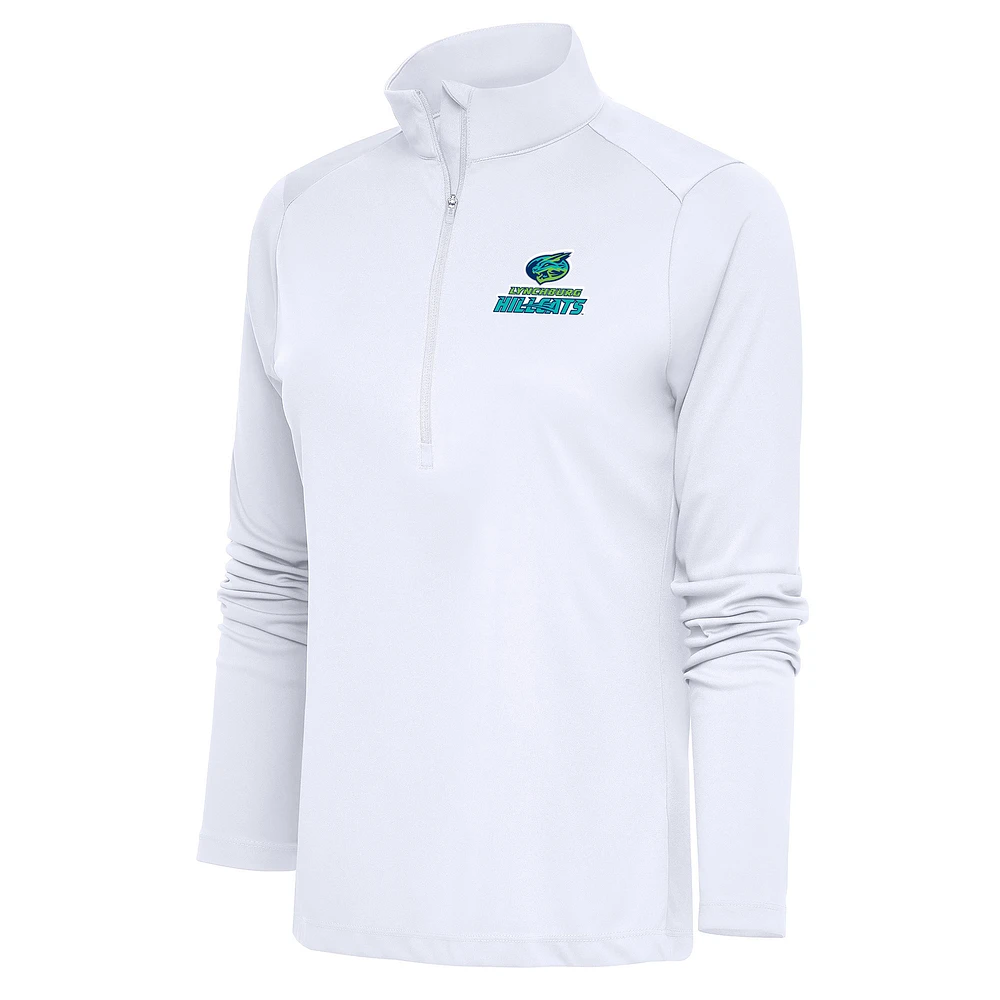 Women's Antigua White Lynchburg Hillcats Tribute Half-Zip Pullover Top