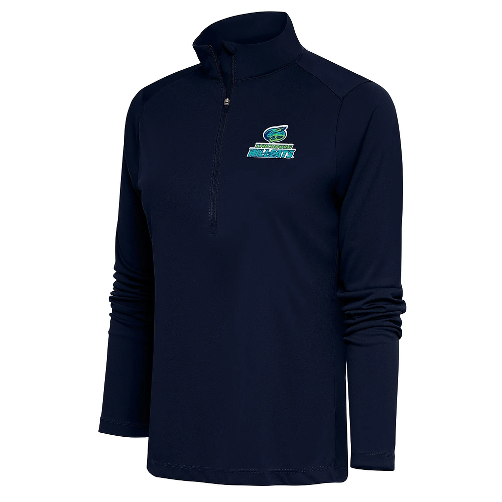 Women's Antigua Navy Lynchburg Hillcats Tribute Half-Zip Pullover Top