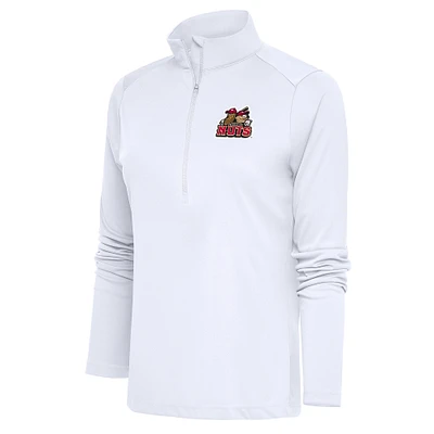 Women's Antigua White Modesto Nuts Tribute Half-Zip Pullover Top
