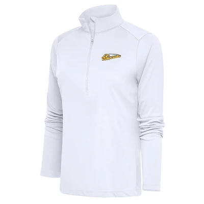 Women's Antigua White Montgomery Biscuits Tribute Half-Zip Pullover Top