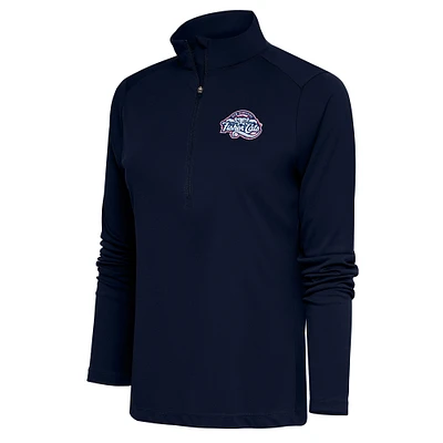 Women's Antigua Navy New Hampshire Fisher Cats Tribute Half-Zip Pullover Top