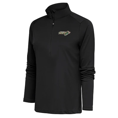 Women's Antigua Charcoal Norfolk Tides Tribute Half-Zip Pullover Top