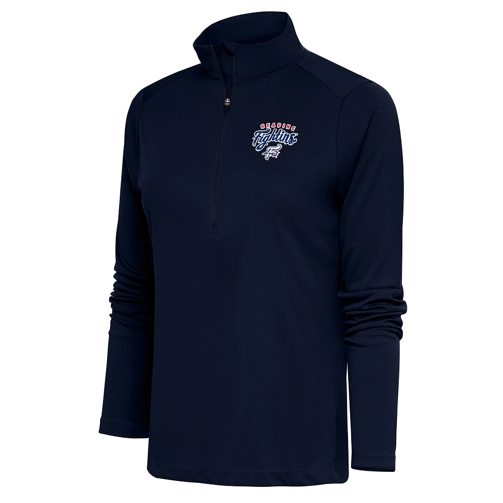 Women's Antigua Navy Reading Phillies Tribute Half-Zip Pullover Top