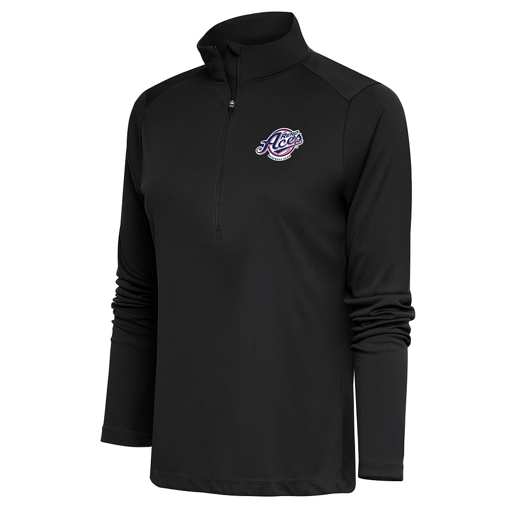 Women's Antigua Charcoal Reno Aces Tribute Half-Zip Pullover Top