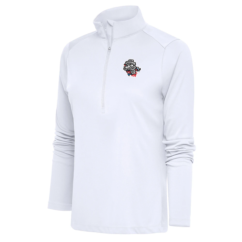 Women's Antigua Rocket City Trash Pandas Tribute Half-Zip Pullover Top