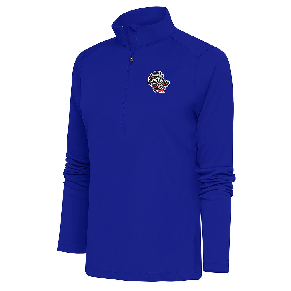 Women's Antigua Royal Rocket City Trash Pandas Tribute Half-Zip Pullover Top