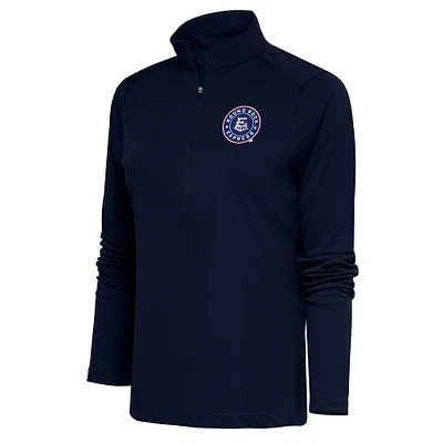 Women's Antigua Navy Round Rock Express Tribute Half-Zip Pullover Top