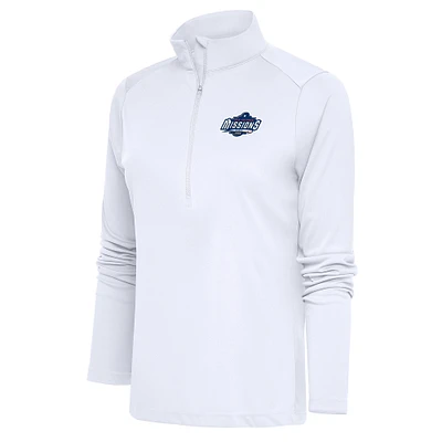 Women's Antigua White San Antonio Missions Tribute Half-Zip Pullover Top