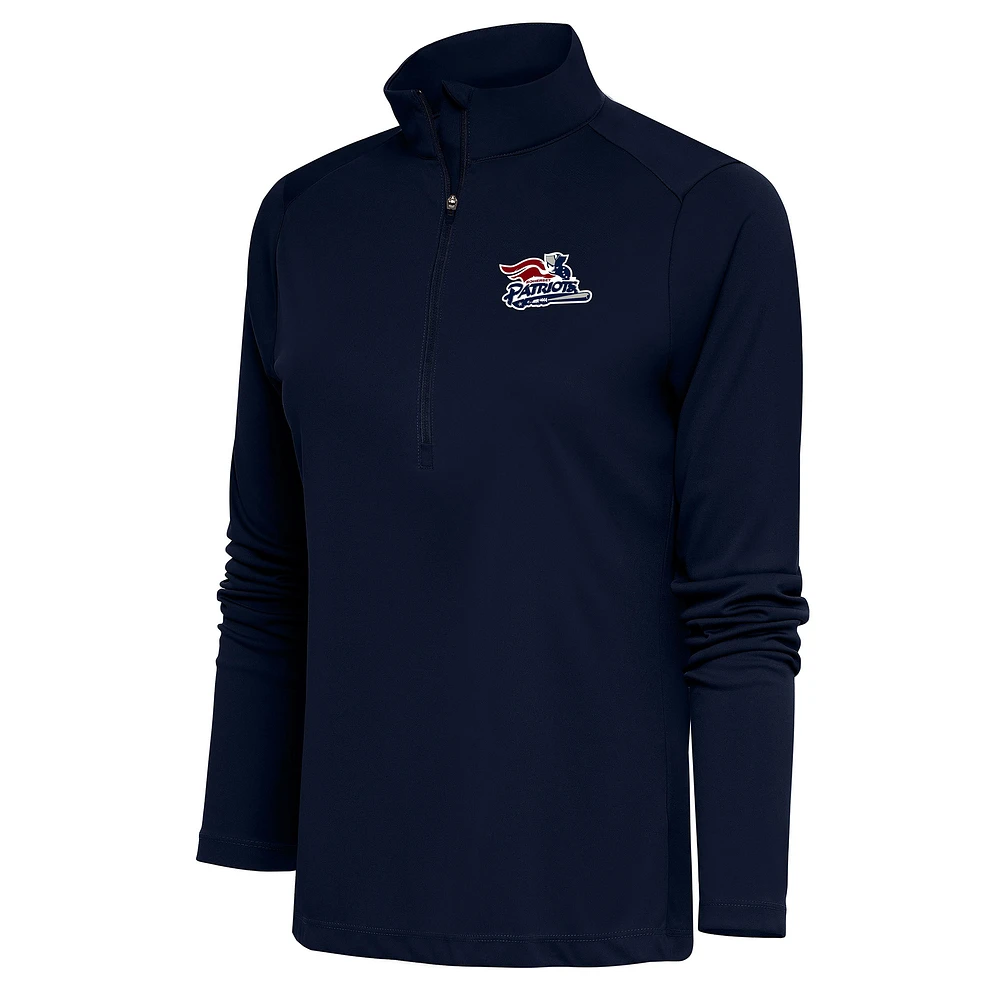 Women's Antigua Navy Somerset Patriots Tribute Half-Zip Pullover Top