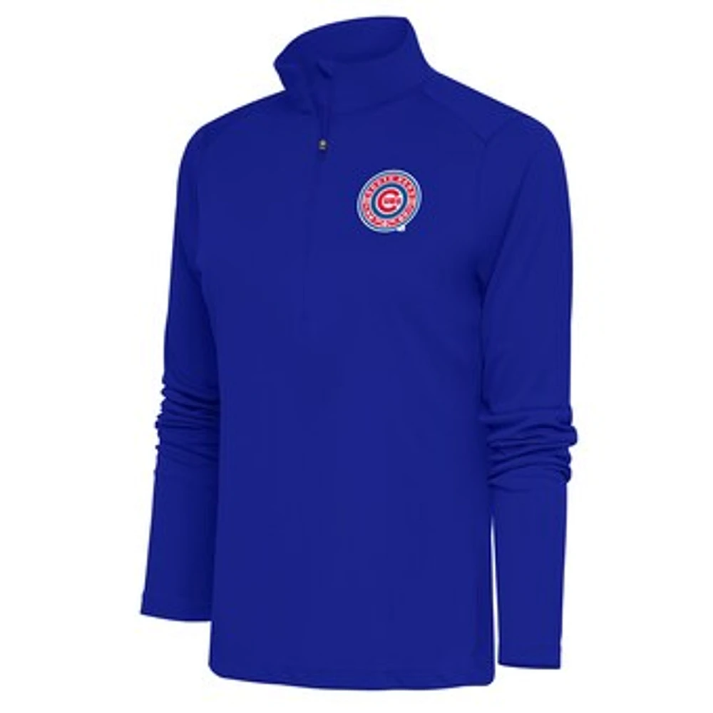 Women's Antigua Royal South Bend Cubs Tribute Half-Zip Pullover Top