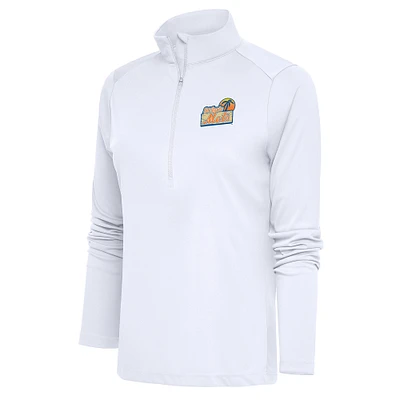 Women's Antigua St. Lucie Mets Tribute Half-Zip Pullover Top