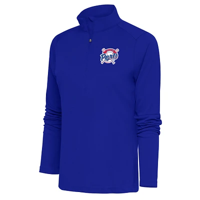 Women's Antigua  Royal Stockton Ports Tribute Half-Zip Pullover Top
