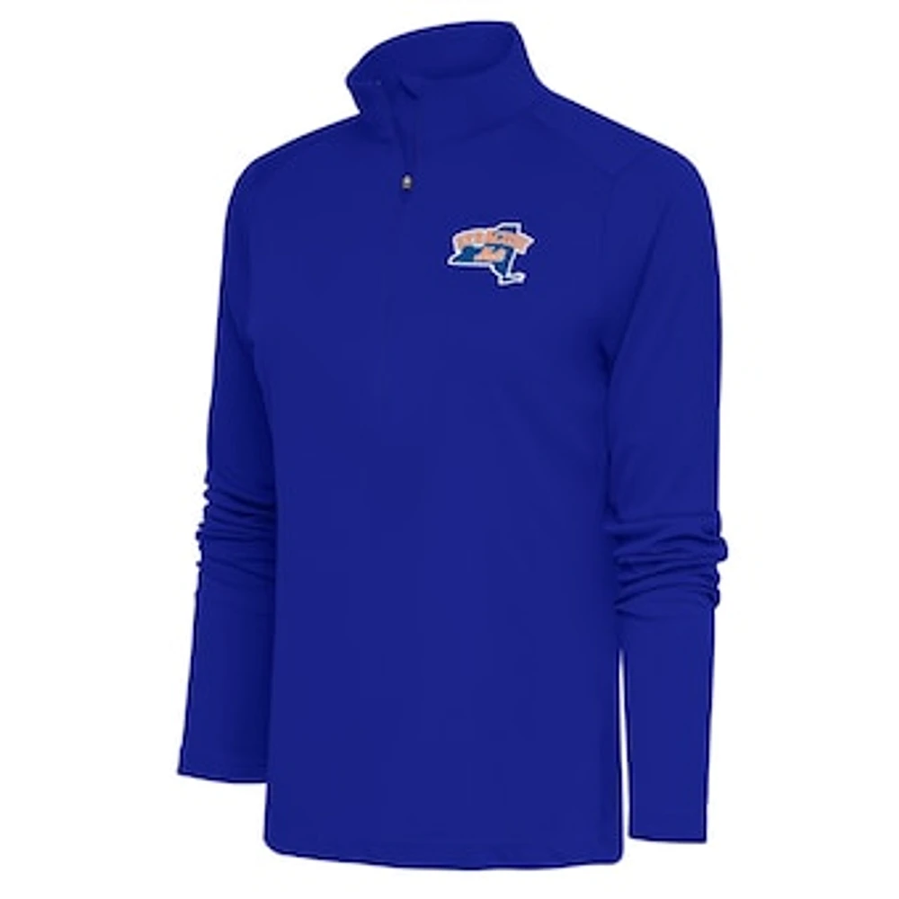 Women's Antigua Royal Syracuse Mets Tribute Half-Zip Pullover Top