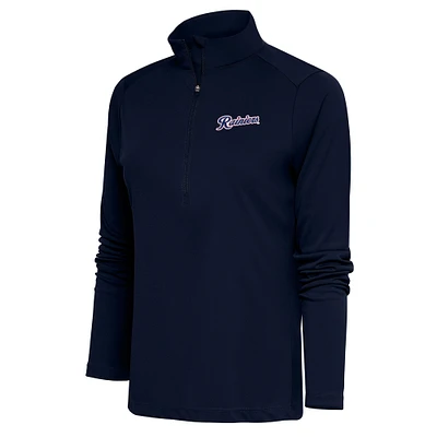 Women's Antigua Navy Tacoma Rainiers Tribute Half-Zip Pullover Top