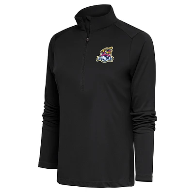 Women's Antigua Charcoal Toledo Mud Hens Tribute Half-Zip Pullover Top