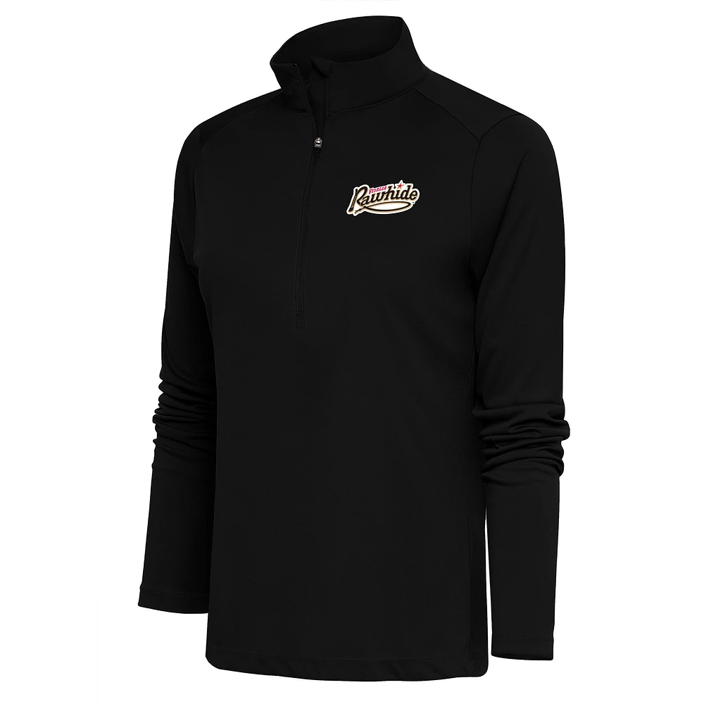 Women's Antigua Black Visalia Rawhide Tribute Half-Zip Pullover Top