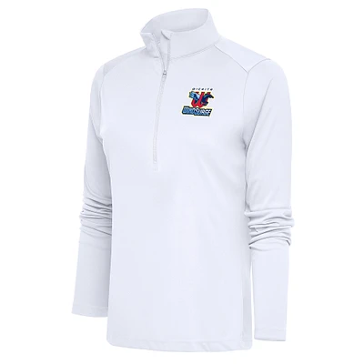 Women's Antigua White Wichita Wind Surge Tribute Half-Zip Pullover Top