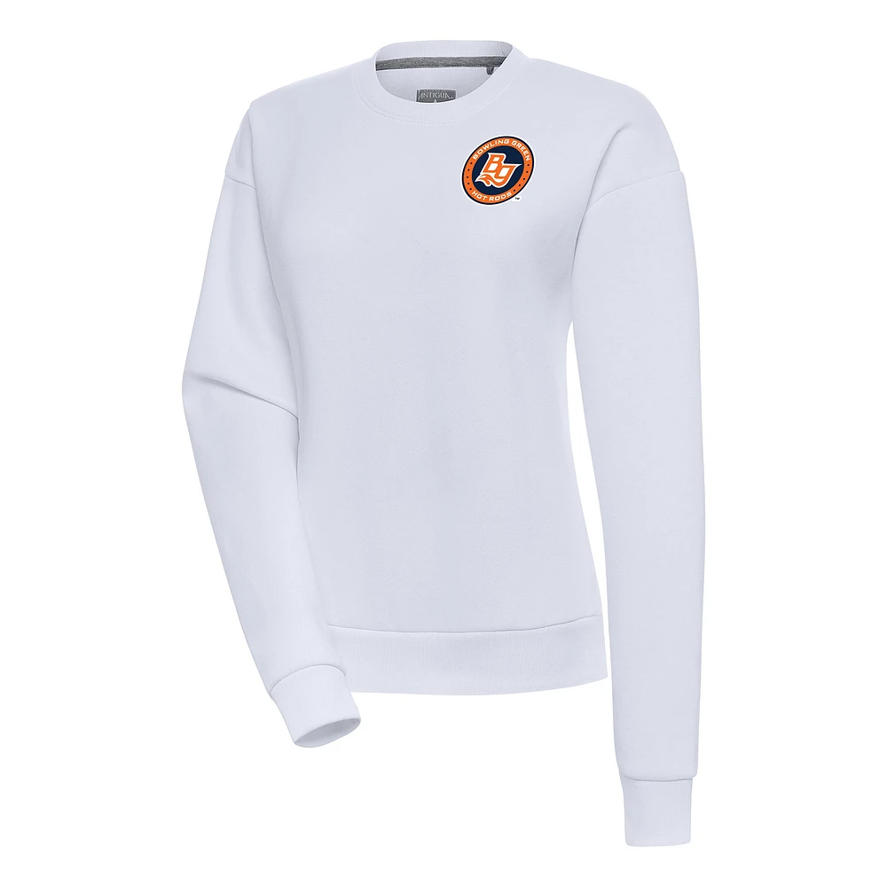 Women's Antigua White Bowling Green Hot Rods Victory Pullover Sweatshirt