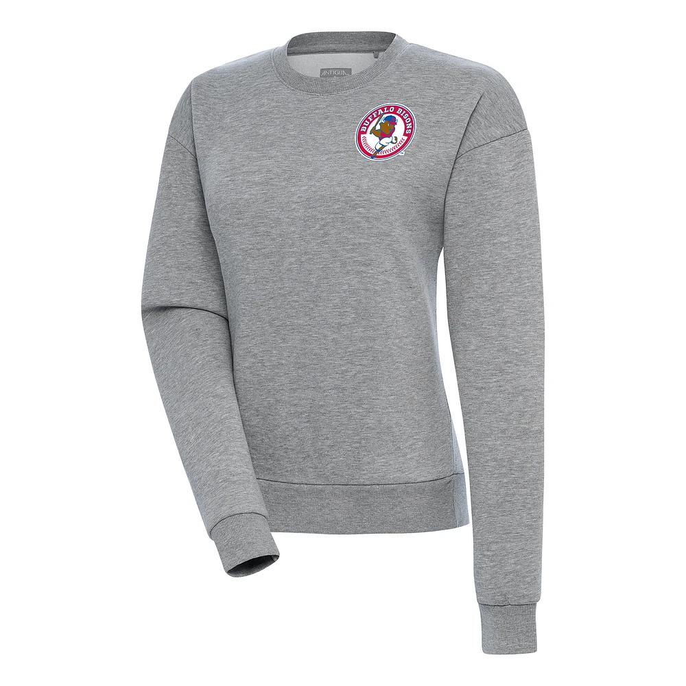 Women's Antigua Heather Gray Buffalo Bisons Victory Pullover Sweatshirt