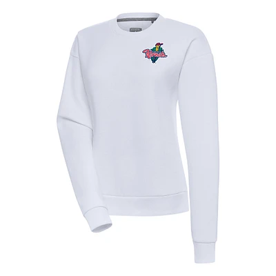 Women's Antigua White Cedar Rapids Kernels Victory Pullover Sweatshirt