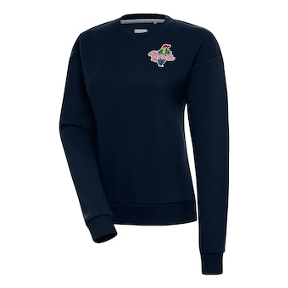 Women's Antigua Navy Cedar Rapids Kernels Victory Pullover Sweatshirt