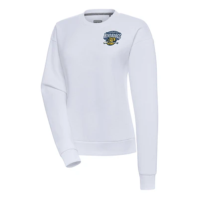 Women's Antigua  White Charleston RiverDogs Victory Pullover Sweatshirt