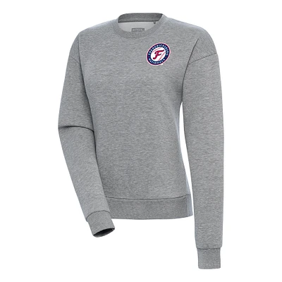 Women's Antigua  Heather Gray Fredericksburg Nationals Victory Pullover Sweatshirt
