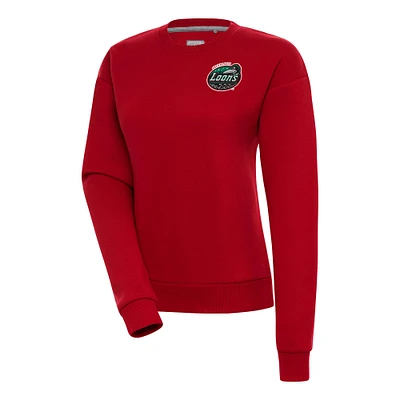 Women's Antigua Red Great Lakes Loons Victory Pullover Sweatshirt