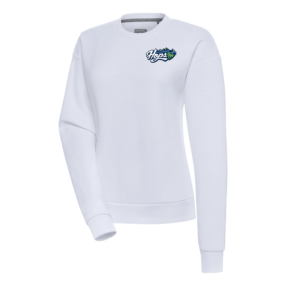 Women's Antigua White Hillsboro Hops Victory Pullover Sweatshirt