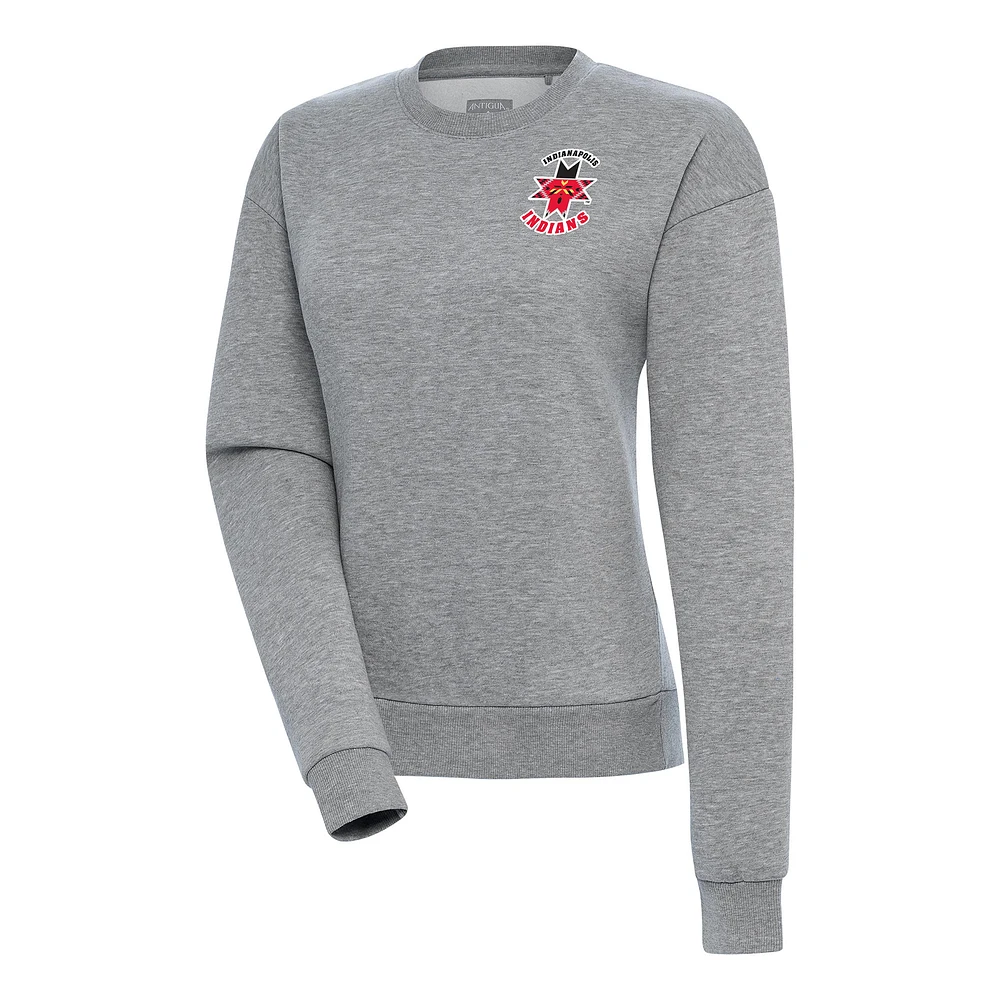 Women's Antigua Heather Gray Indianapolis Indians Victory Pullover Sweatshirt